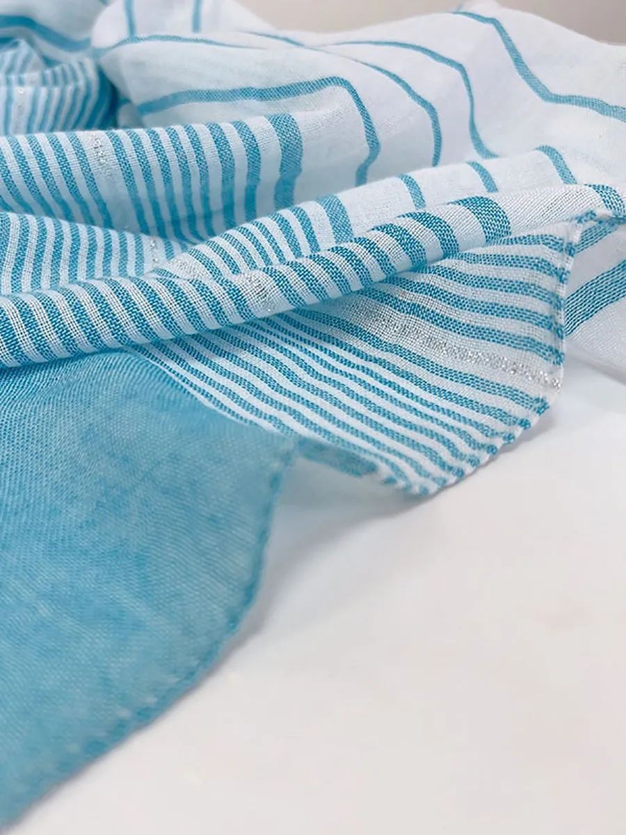 Women Summer Cotton Stripe Shawl Scarf XX1006