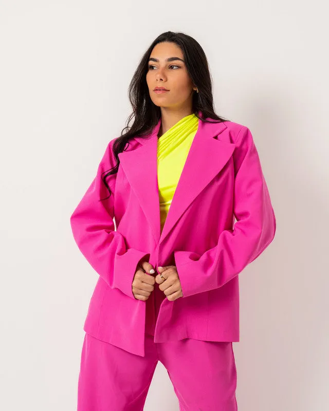 Women's Asymmetrical Top - Neon Green Cotton Lycra, Made in Egypt
