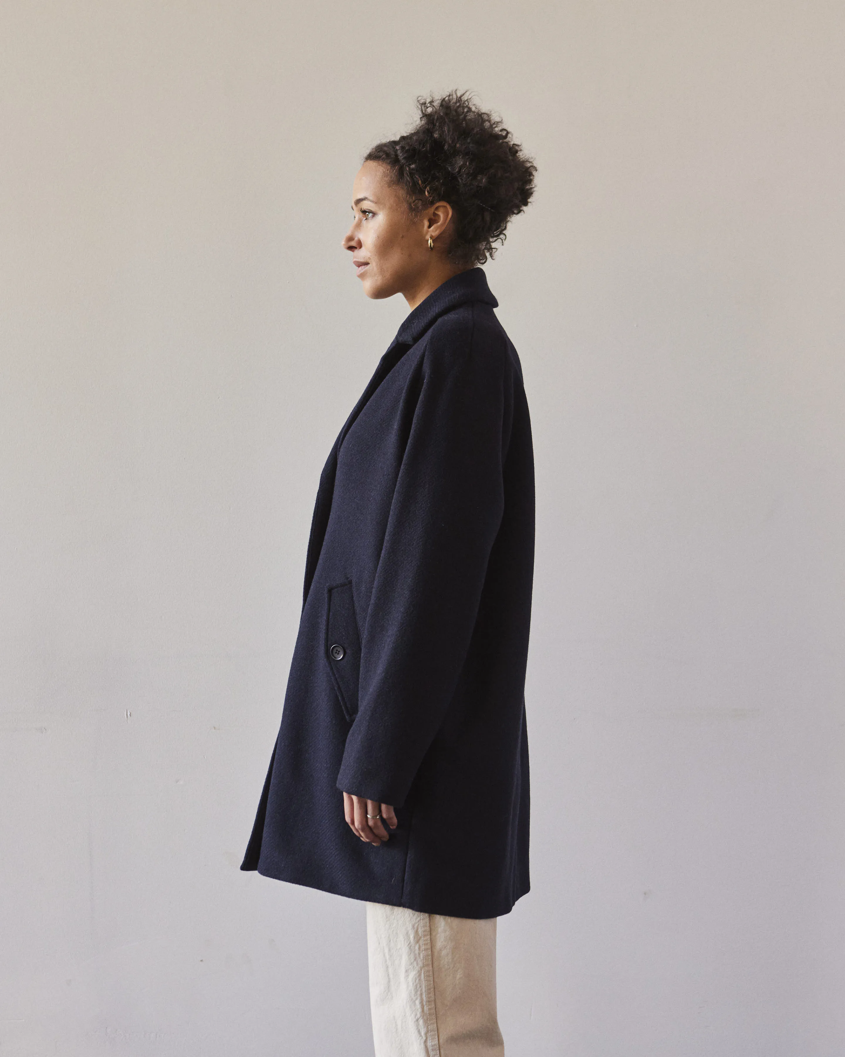 YMC Eno Wool Coat, Navy