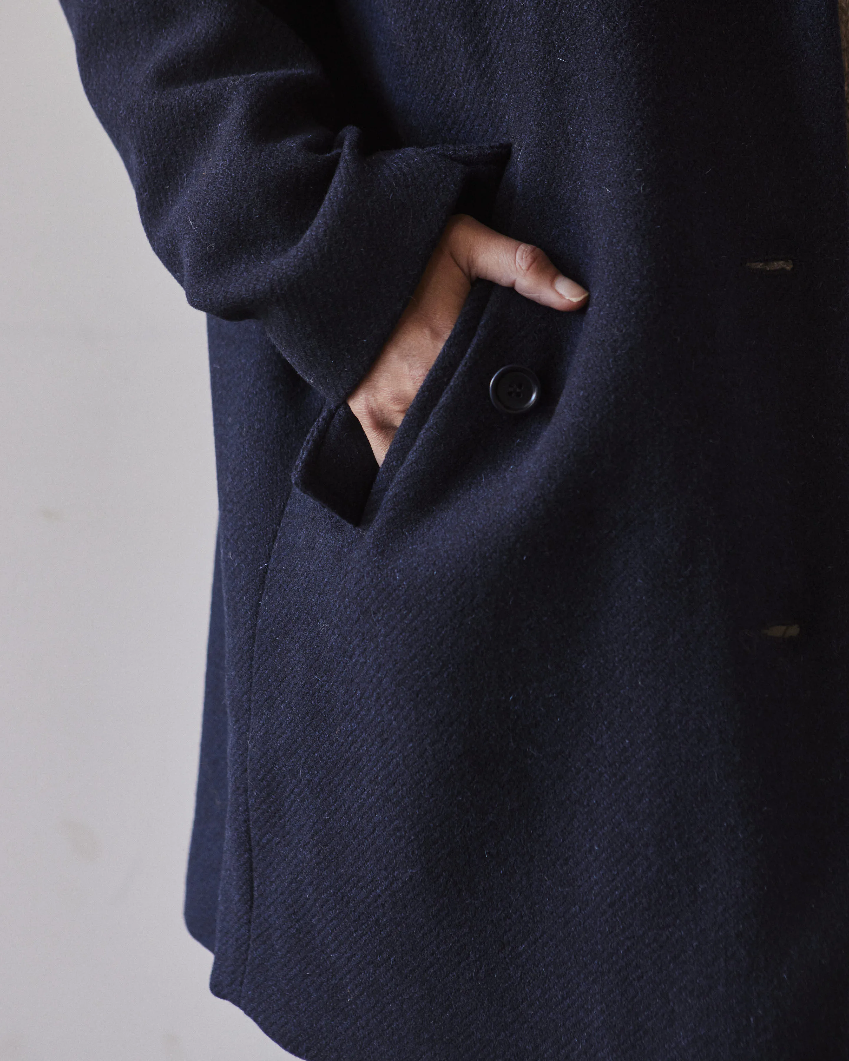 YMC Eno Wool Coat, Navy