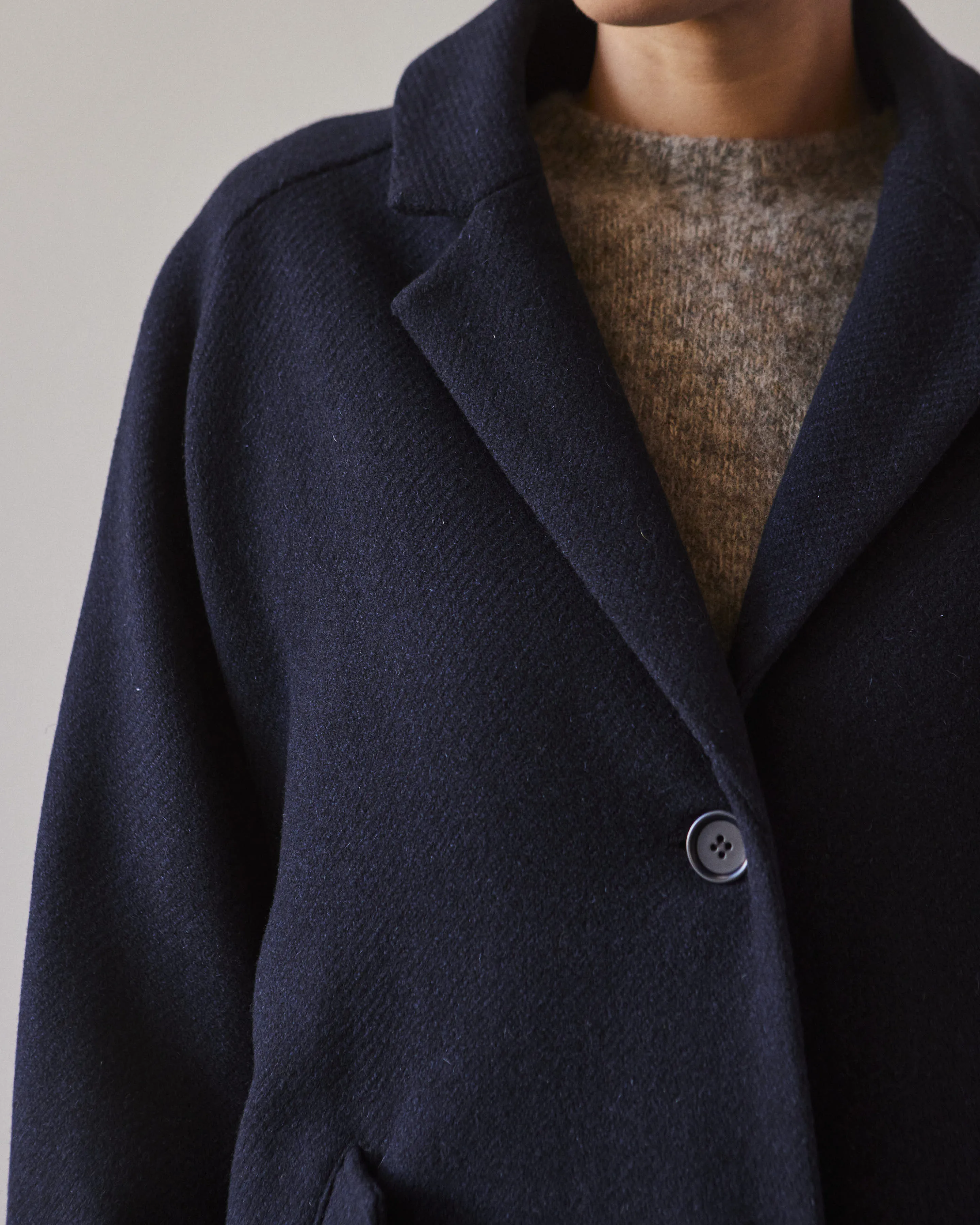 YMC Eno Wool Coat, Navy