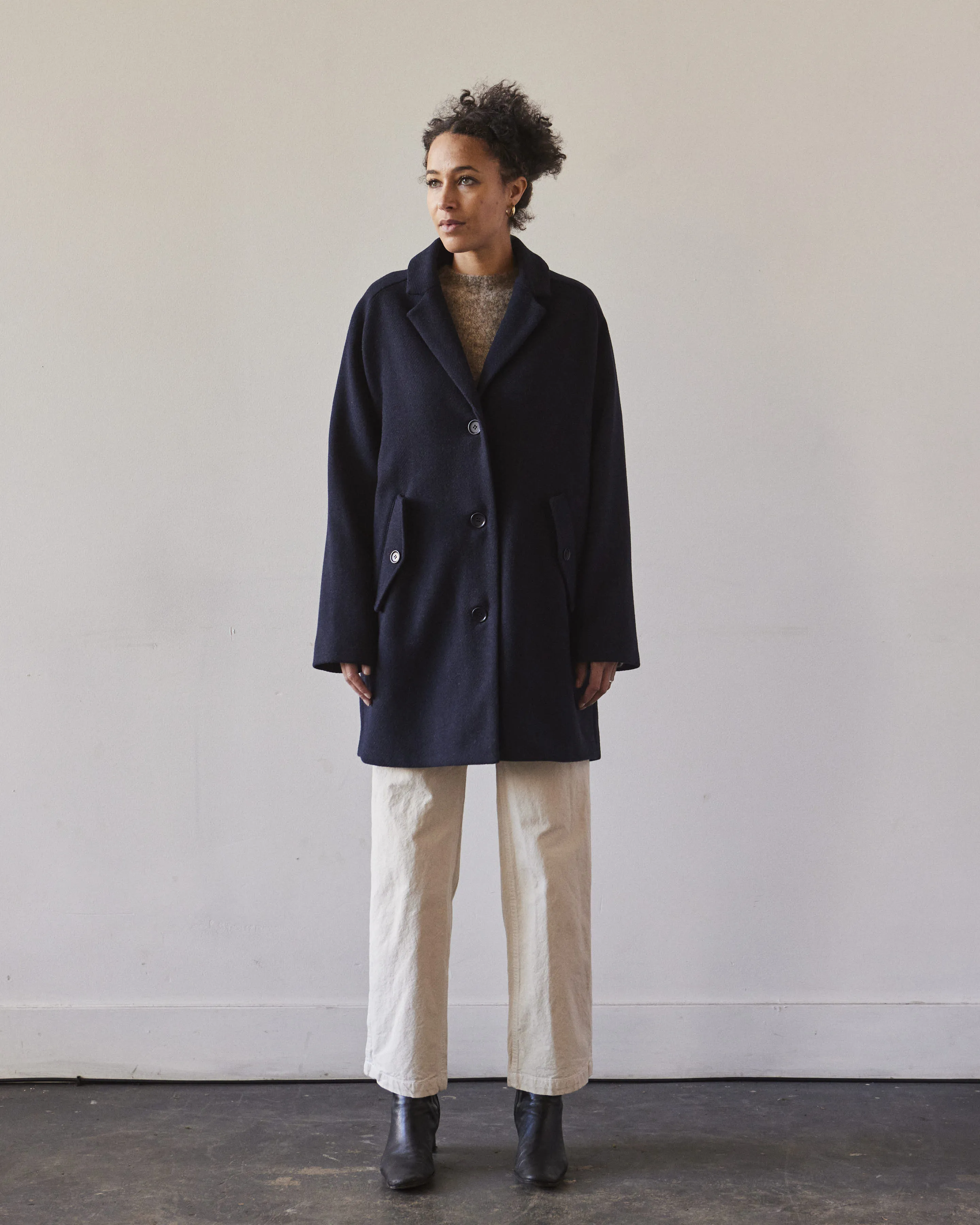 YMC Eno Wool Coat, Navy