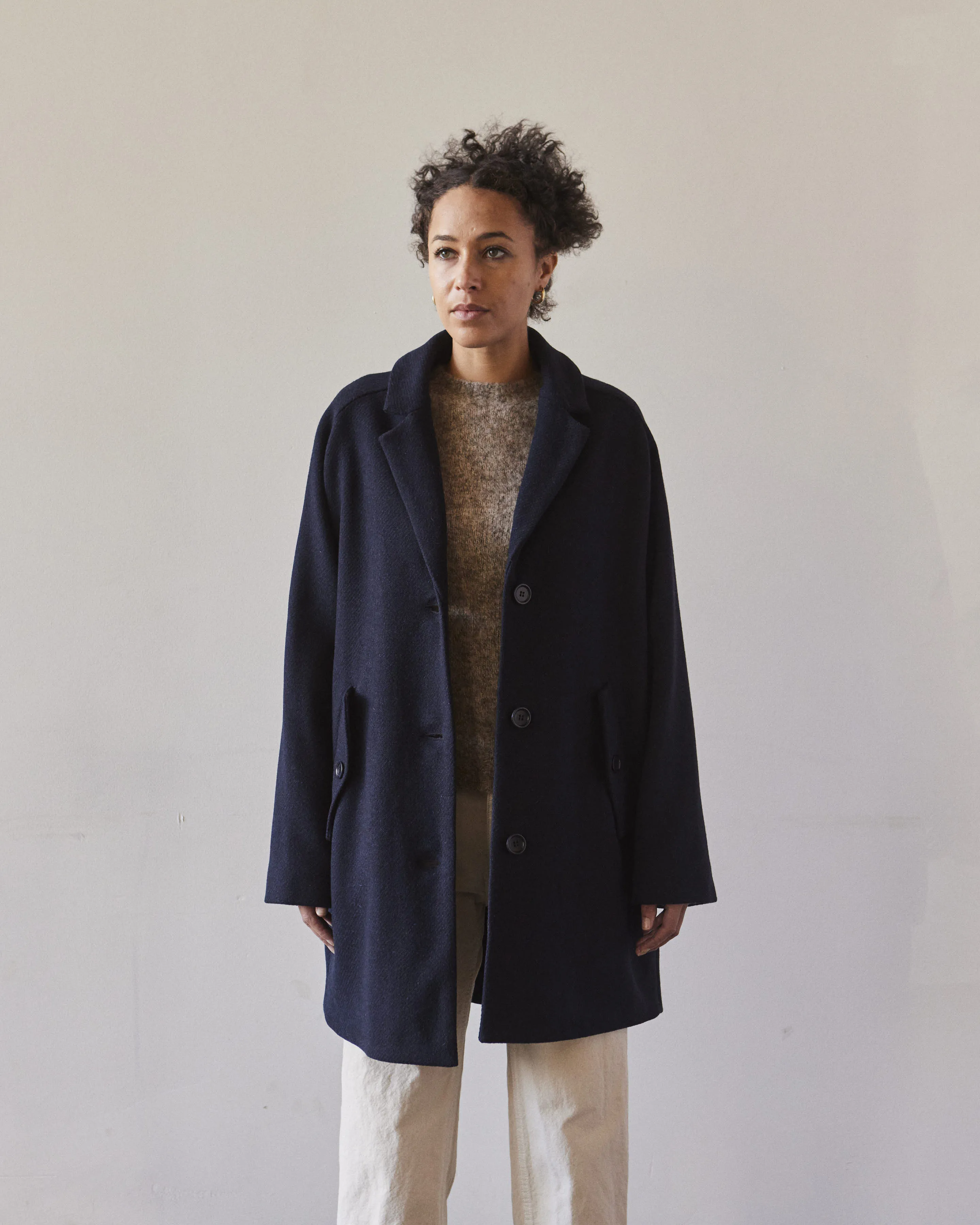 YMC Eno Wool Coat, Navy